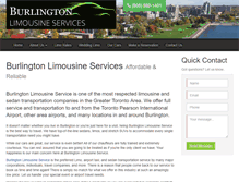 Tablet Screenshot of burlingtonlimo.com